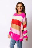 Mix Horizon Stripes Dolman Sleeve Sweater