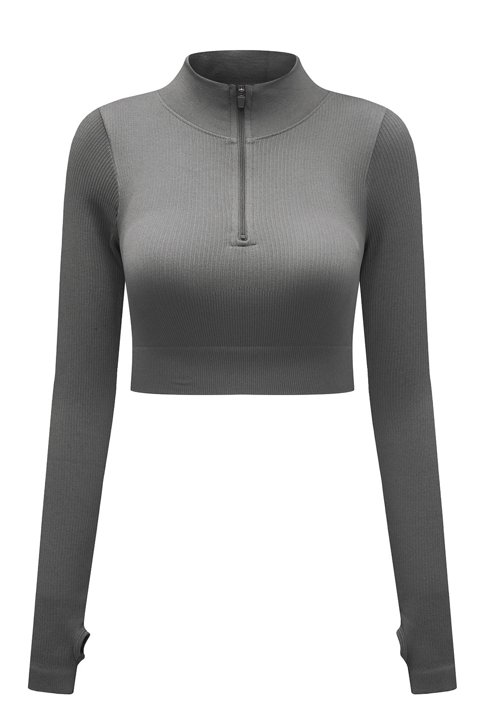 Half Zipper Long Sleeve Cropped Yoga Top