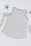 Striped Henley Ribbed Tank