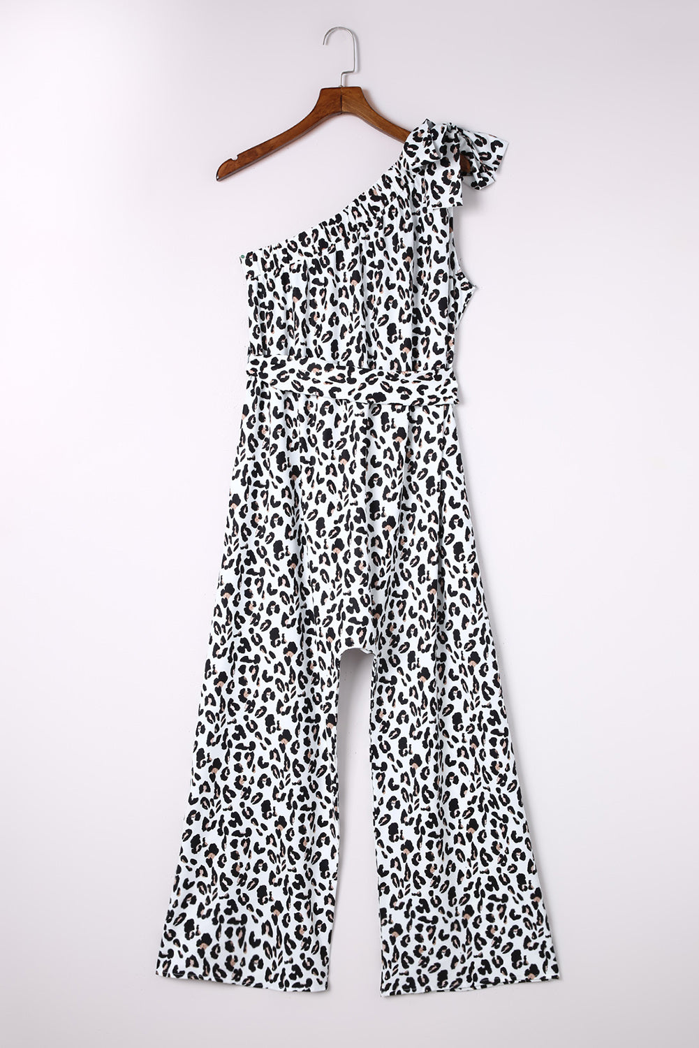 Print Slant One Shoulder Loose Jumpsuit