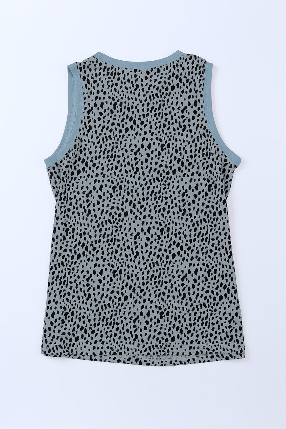 Red Leopard Print Round Neck Tank Top