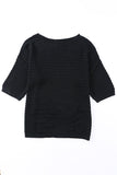 Textured Knit Drop Shoulder Tee