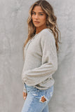 Ribbed Drop Shoulder Long Sleeve Top