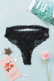 Cut Out Belted Floral Lace Crochet Panty