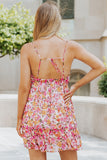 Gardenia Print Tie Back Mini Dress