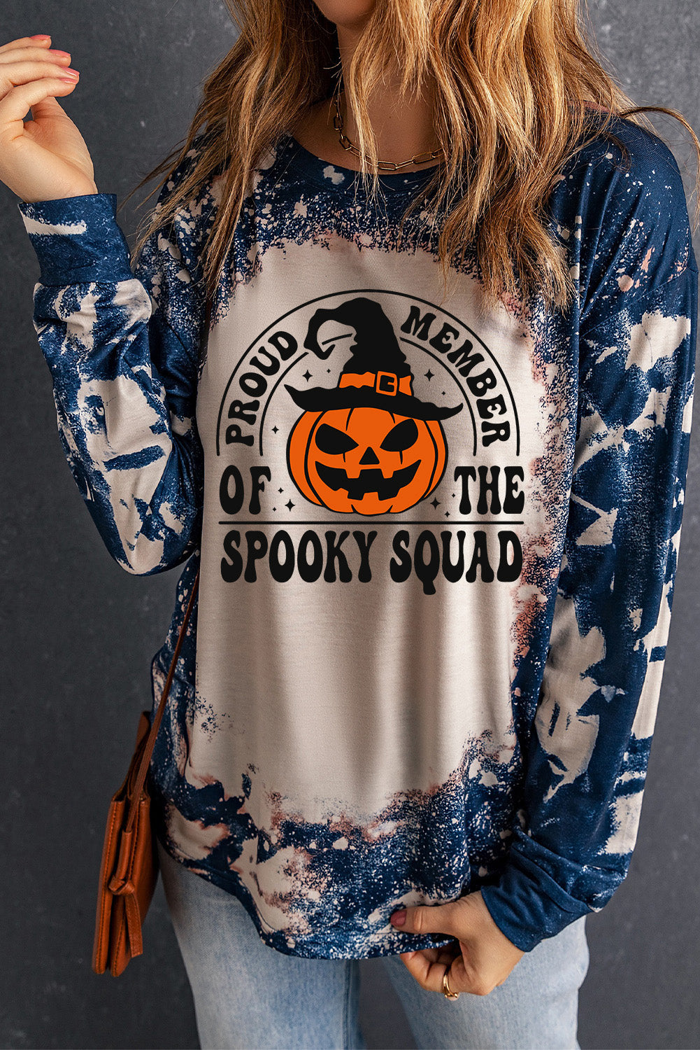 Haut multicolore à imprimé tie-dye, fier membre de The Spooky Squad