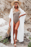 Crochet Tassel Thigh High Split Beach Cover Up