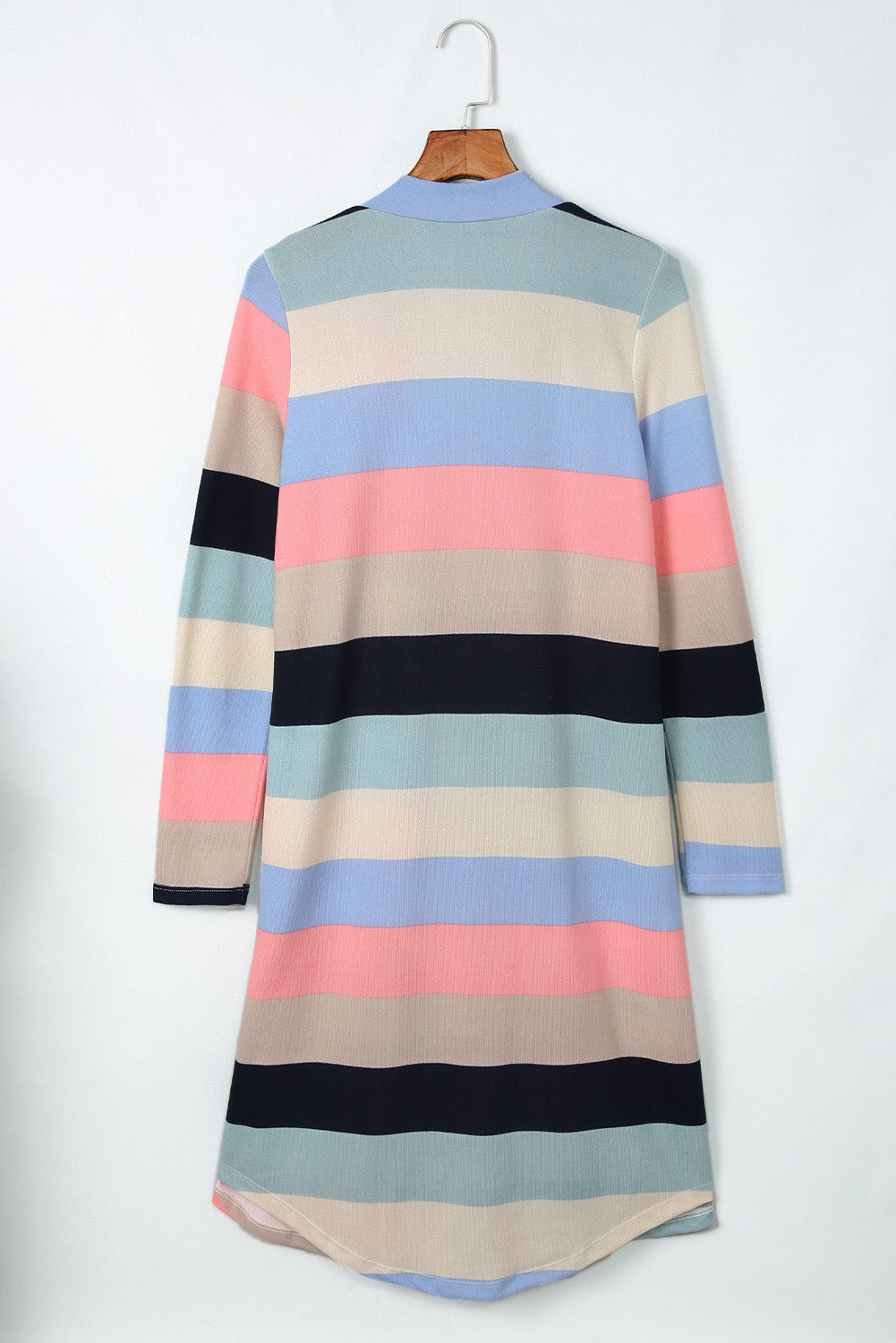 Cardigan long color block imprimé multicolore