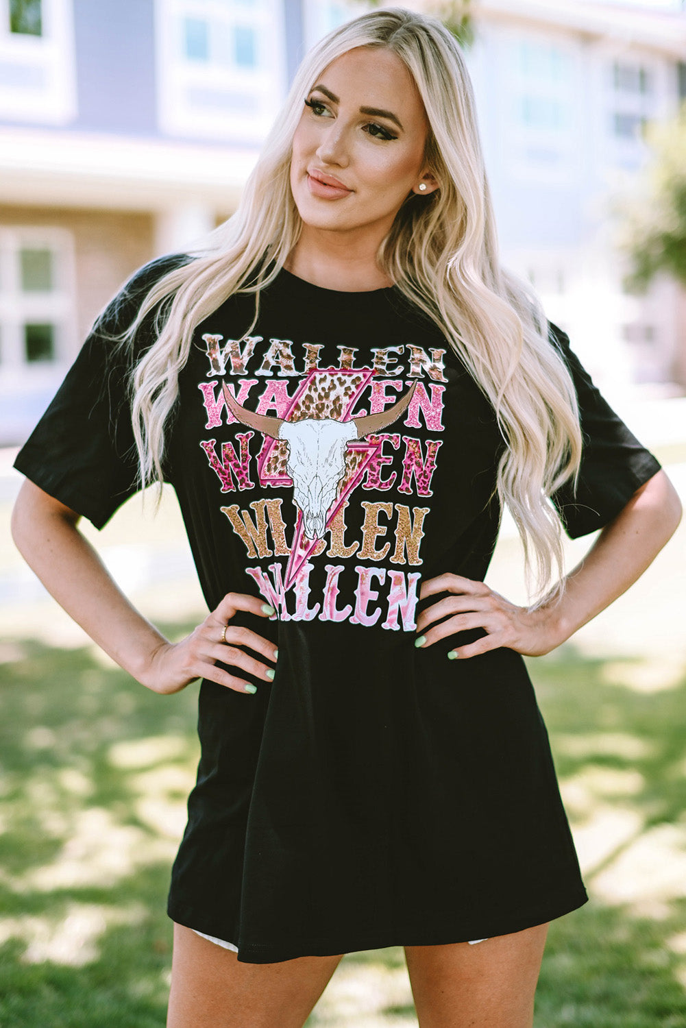 WALLEN Cowskull Graphic Oversized Tee