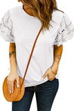 Hollow Out Ruffle Sleeve T-shirt