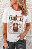 T-shirt ras du cou graphique NASHVILLE MUSIC CITY blanc