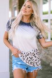 Bleached Tie-dye Leopard Hem Tee