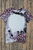 Leopard Dyed Print Bleached Blank Tee