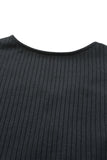 Plus Size Ribbed Knit Puff Sleeve Bodysuit