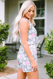 Vintage Wash Floral Print Sleeveless Romper