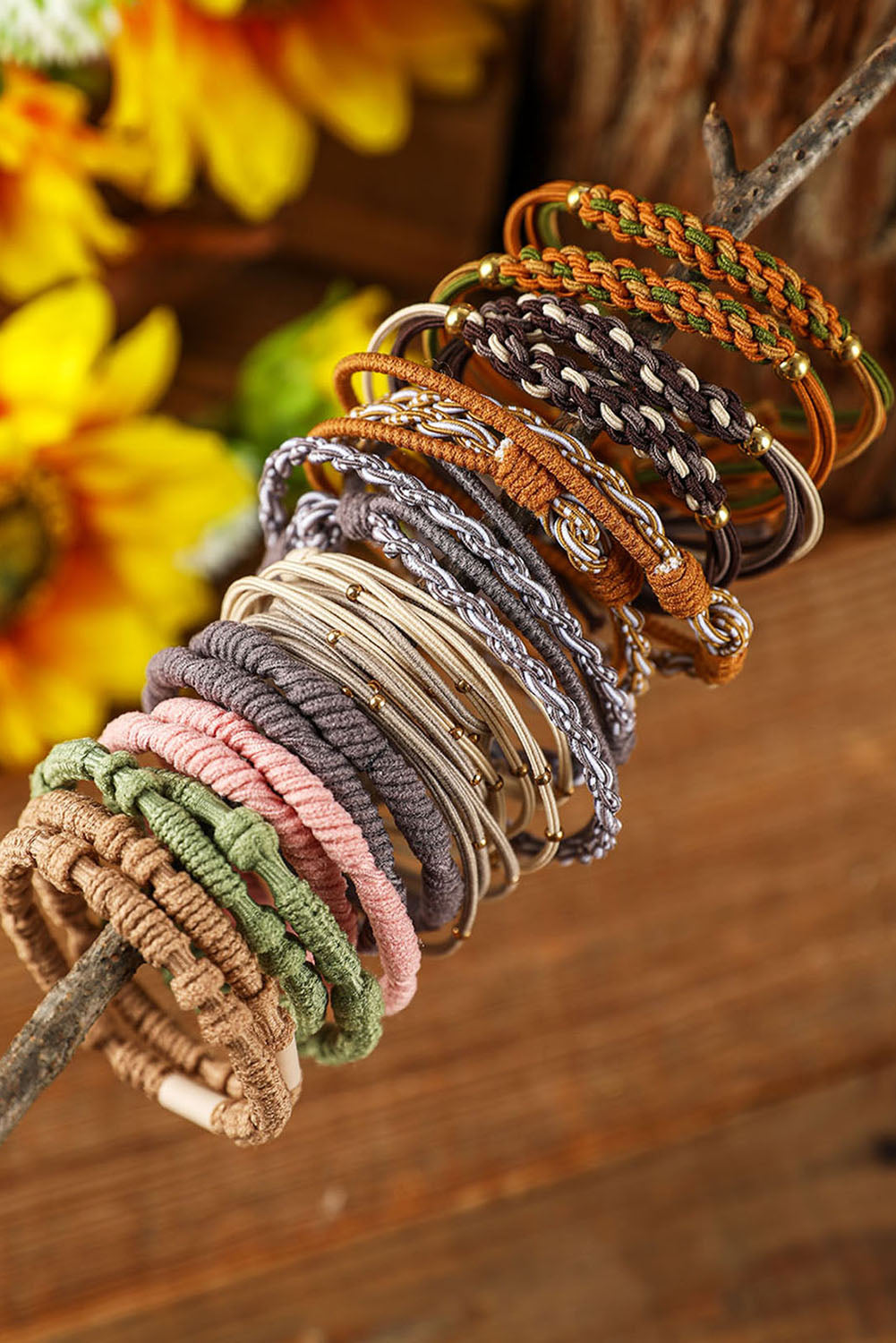 20pcs Boho Knotted Hair Ties