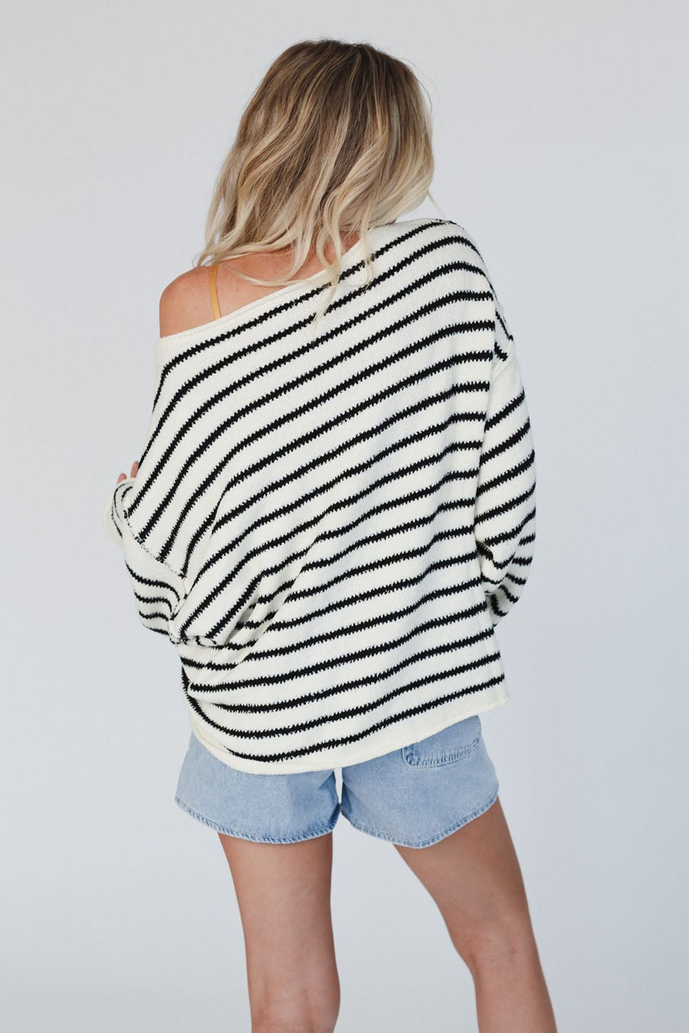 Striped Drop Shoulder Oversized Sweater