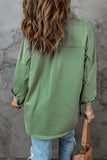 Buttoned Long Sleeve Pocketed Shirt Jacket