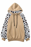 Leopard Bishop Sleeve Hooded Sweatshirt