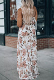 Floral Slit Ruffled Halterneck Maxi Dress