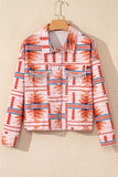 Western Aztec Print Corduroy Jacket