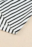 Mix Striped Print Chest Pocket T Shirt