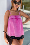 Mineral Wash Denim Smocked Tank Top