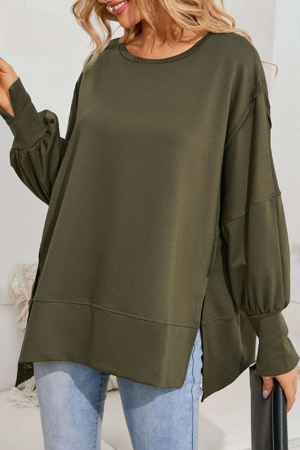 Patchwork Drop Shoulder Oversized Top