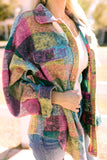 Multicolor Brushed Plaid Pocketed Oversize Shacket