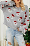 Gray Christmas Santa Claus Pullover Sweater