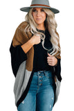 Gray Neutral Colorblock Drapey Cardigan