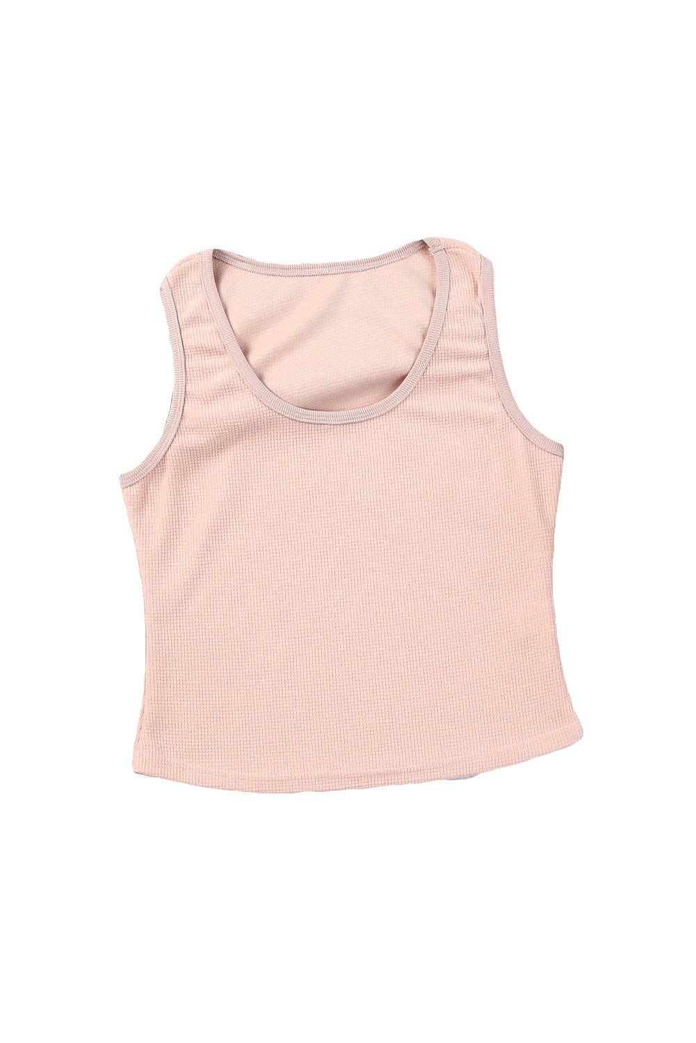 Plain Waffle Knit U Neck Tank Top