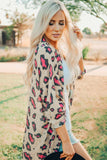 Print Open Front Long Sleeve Kimono