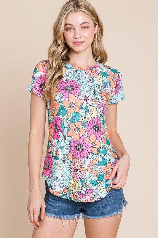 Floral Print Smocked Tank Top