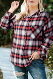 Plus Size Plaid Pattern Shirt