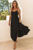 Spaghetti Straps Lace up Back Maxi Dress