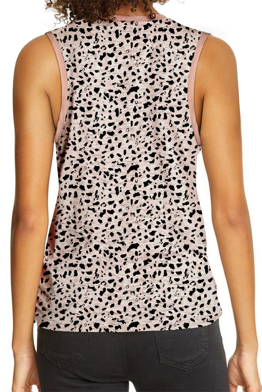 Print Round Neck Tank Top