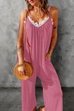 Spaghetti Straps Wide Leg Pocketed Jumpsuits