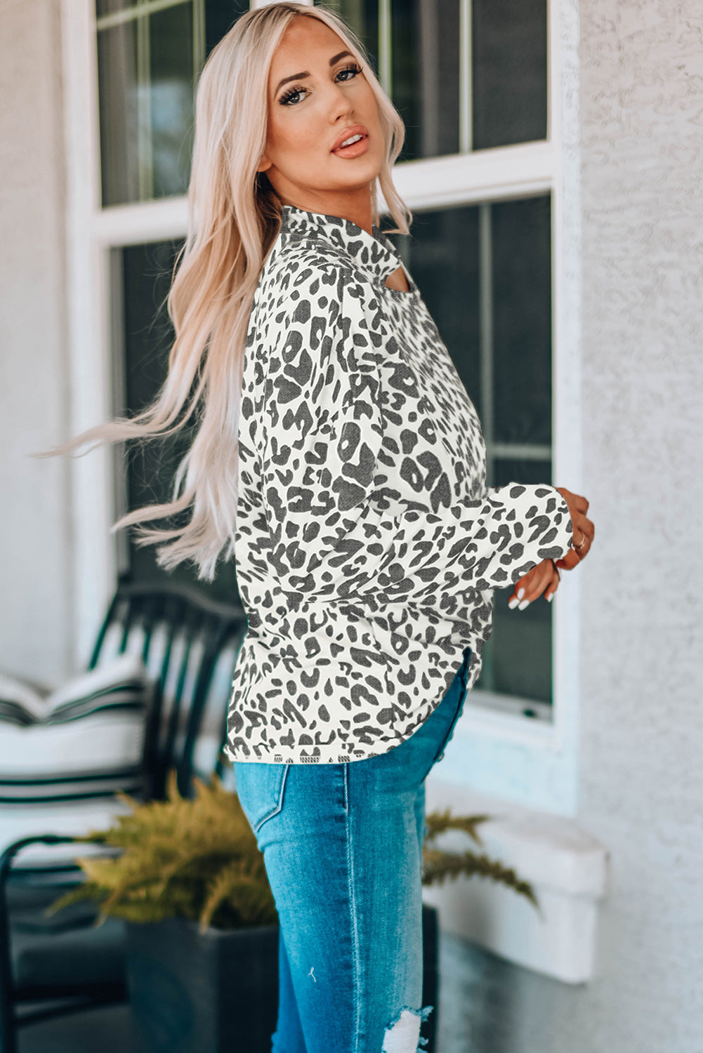 Cold Shoulder Long Sleeve Top