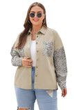 Plus Size Leopard Patchwork Shacket