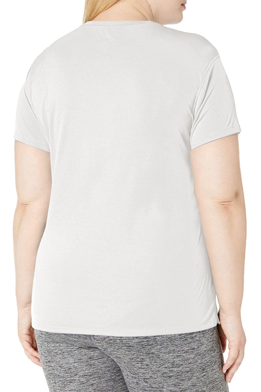 T-shirt Blanc à Col Rond Grande Taille