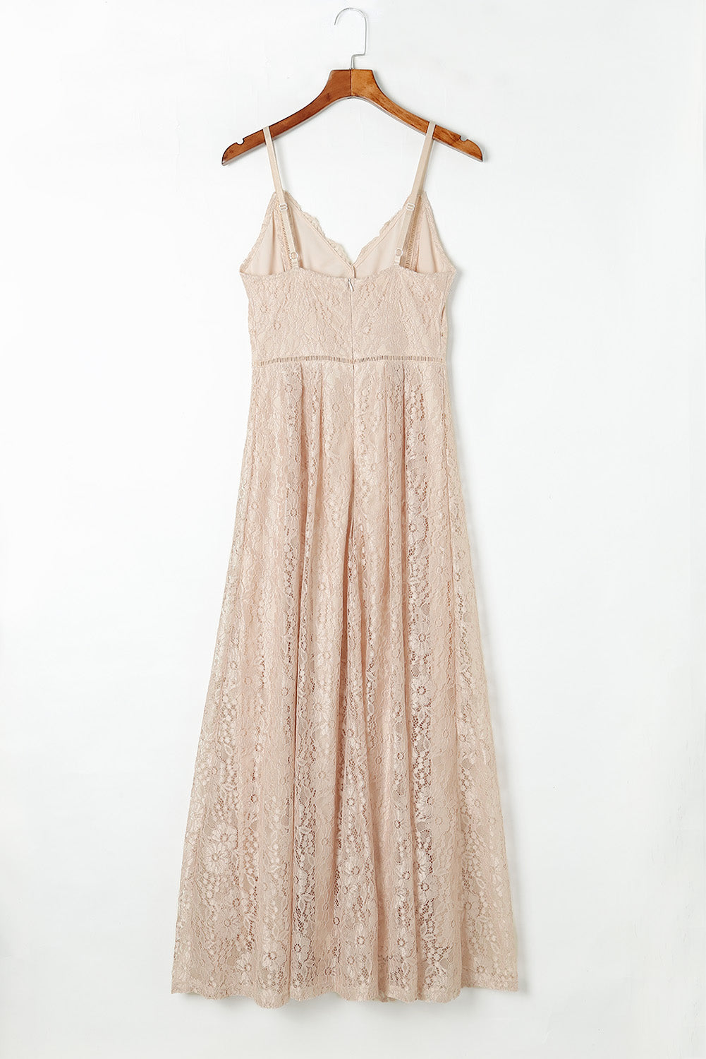 Spaghetti Strap V-Neck Lace Maxi Dress