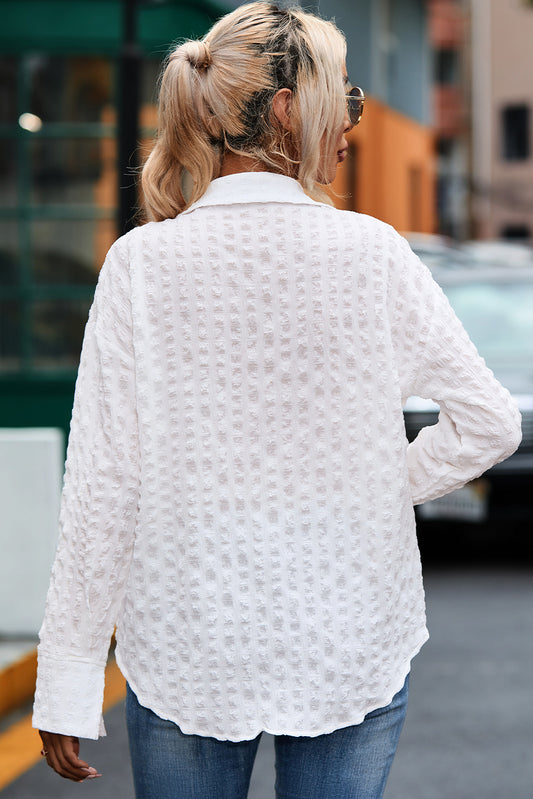 Crinkled Plaid Textured Shirt