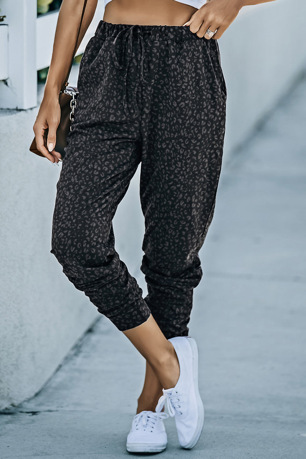 Pantalon de jogging léopard kaki Breezy 