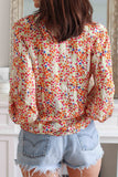 Boho Floral Print Button Front Shirt