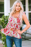 Flutter Floral Print Flowy Tank Top