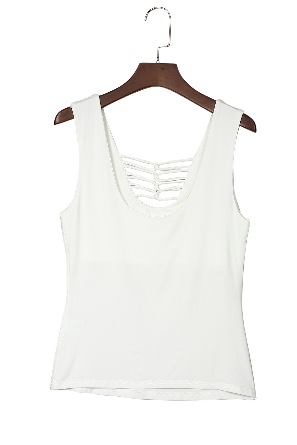 Lace up Hollow-out Neck Solid Tank Top