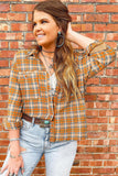 Plaid Embroidery Patch Button-Down Shacket