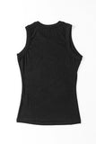 Solid Ribbed Knit Slim Fit Tank Top