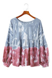 Tie Dye Bishop Sleeve Loose Sweatshirt